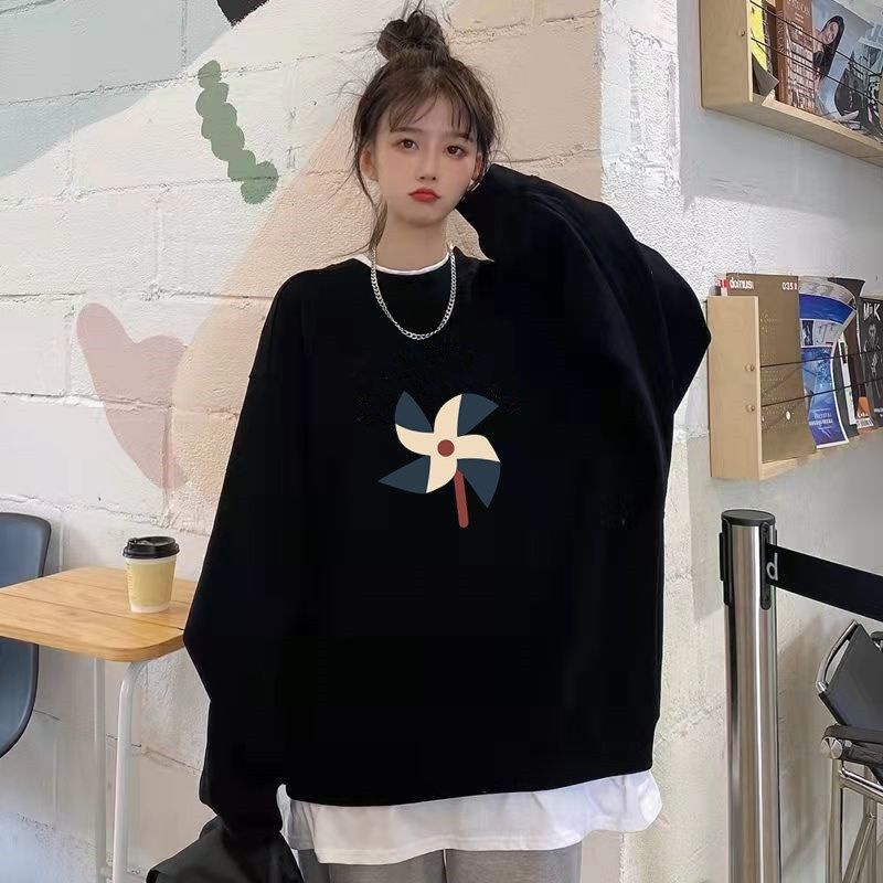Áo sweatshirt nữ tay dài dáng rộng thời trang size lớn 40-159kg