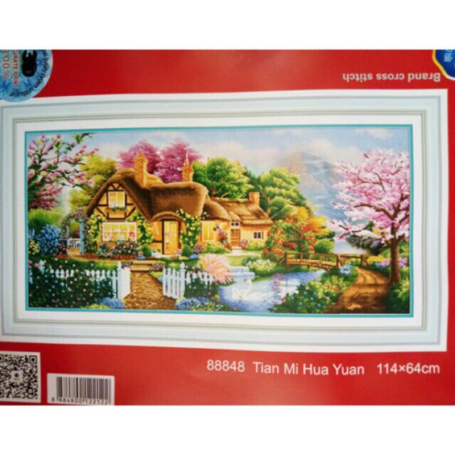 Tranh thêu chữ thập Phong Cảnh 88848 (114x64) chưa thêu