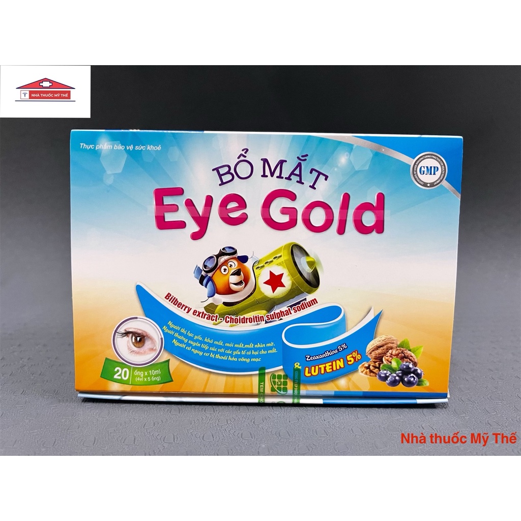 Thực phẩm bảo vệ sức khỏe bổ mắt, giúp sáng mắt, mắt nhìn mờ, cải thiện thị lực Eye Gold hộp 20 ống