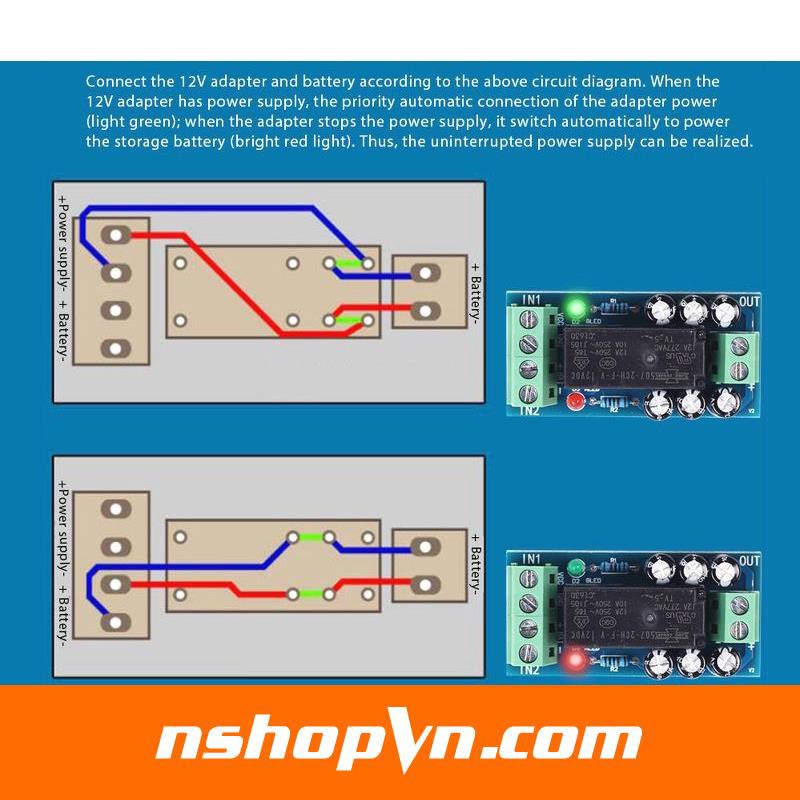 Mạch chuyển đổi nguồn dự phòng XH-M350 12V 150W