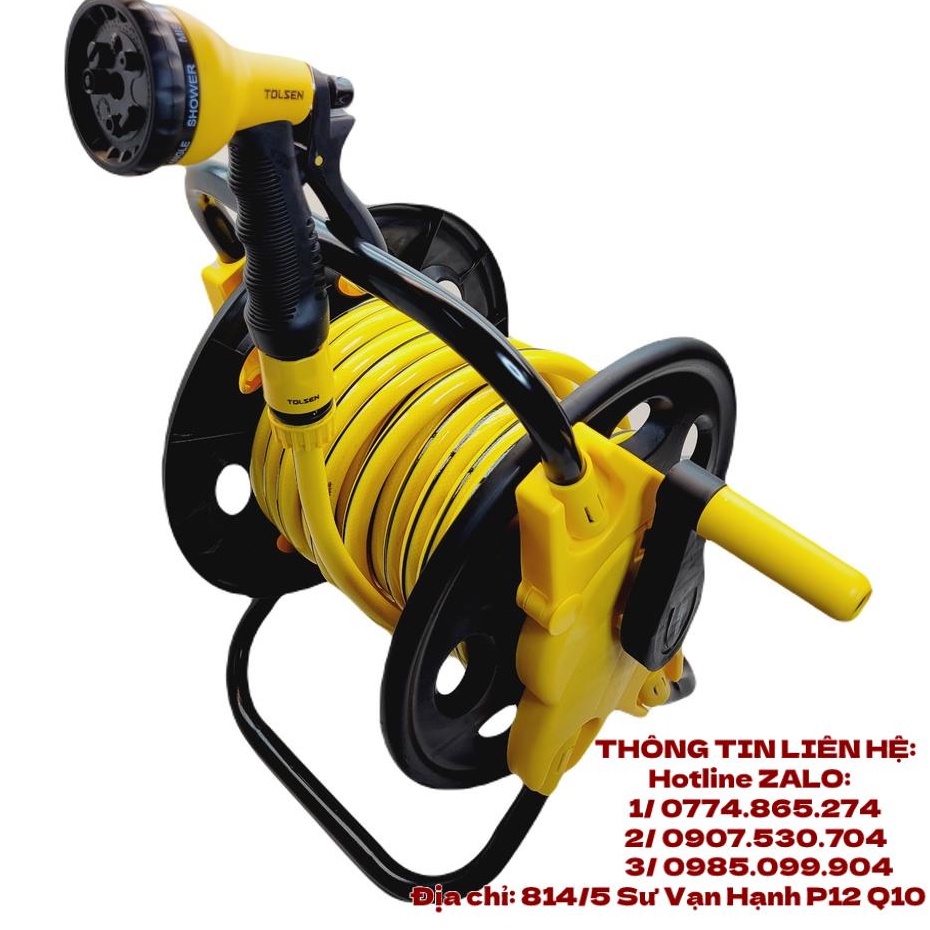 Bộ Rulô Nước - Cuộn Ống Nước Tự Động Tolsen 57261- Tay Quay TOLSEN 57221 - Kèm Dây Xịt Rửa Vòi Tưới Cây Sân Vườn Đa Năng