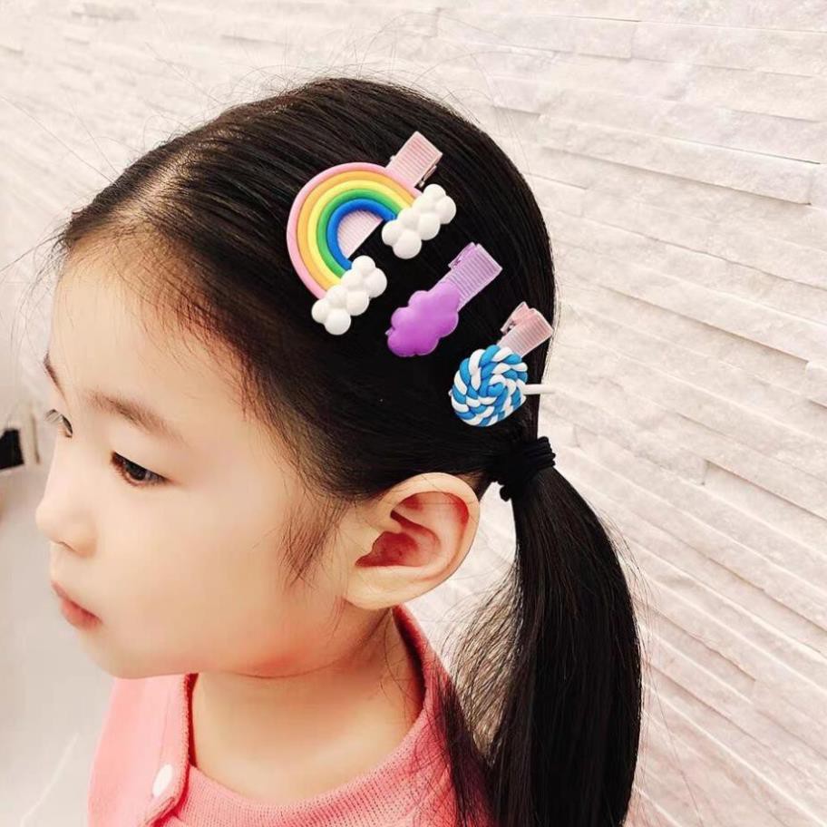 Set 3 kẹp tóc cho bé gái siêu cute xinh xắn dễ thương phong cách Hàn Quốc KT06