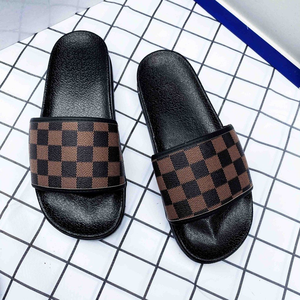 Dép quai ngang nam họa tiết caro êm chân, siêu bền, siêu rẻ, dép lê nam