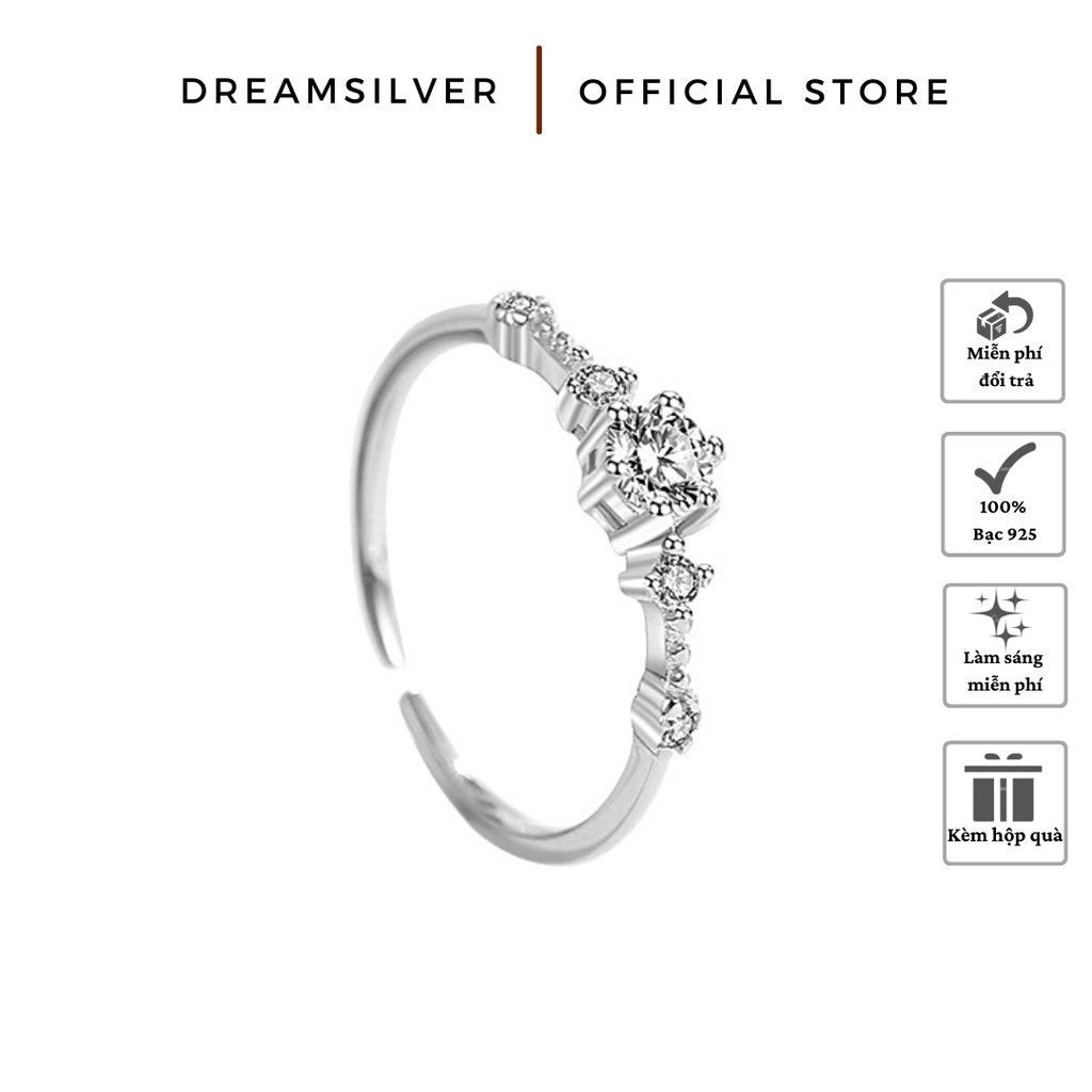 Nhẫn Bạc Dreamsilver Princess Đính Đá Lấp Lánh Mảnh NT026