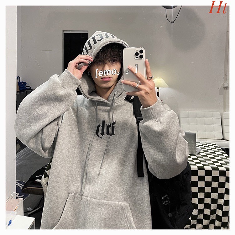 Áo Hoodie Oh in mũ Unisex Nam Nữ Cài Cúc Chất NỉDày Dặn Form Rộng