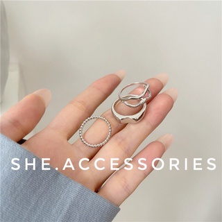 SET 3 NHẪN PHONG CÁCH RETRO HÀN QUỐC CÁC TÍNH