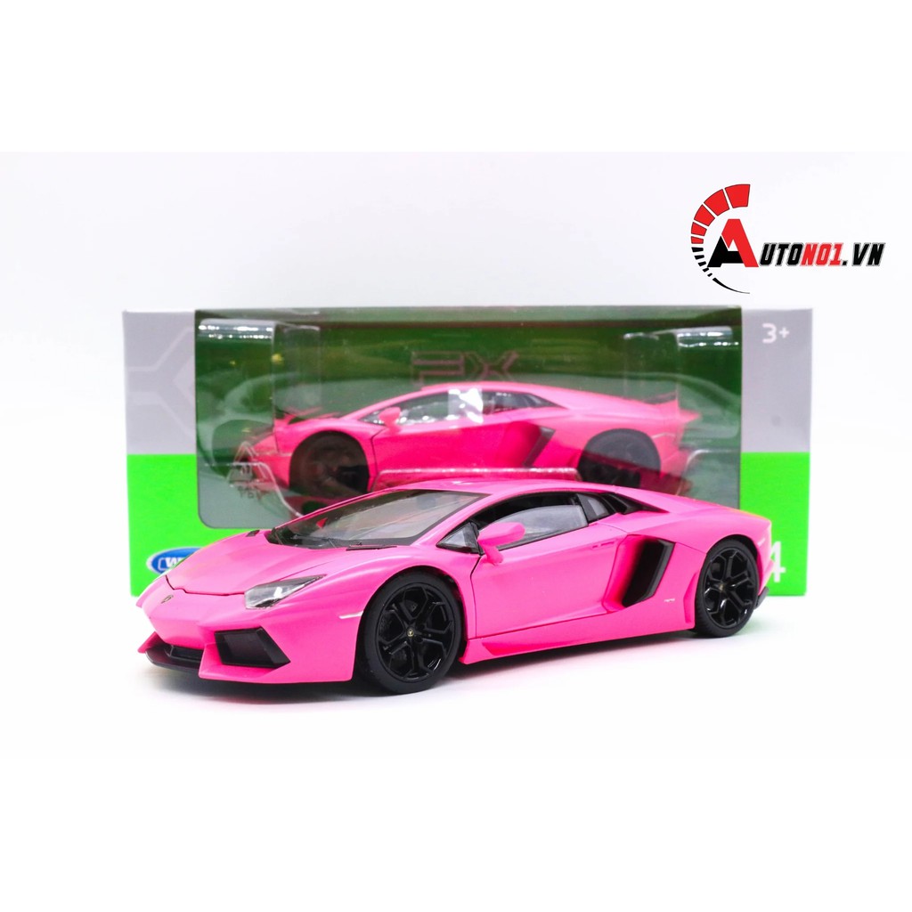 MÔ HÌNH XE LAMBORGHINI AVENTADOR LP700-4 PINK 1:24 WELLY 5888