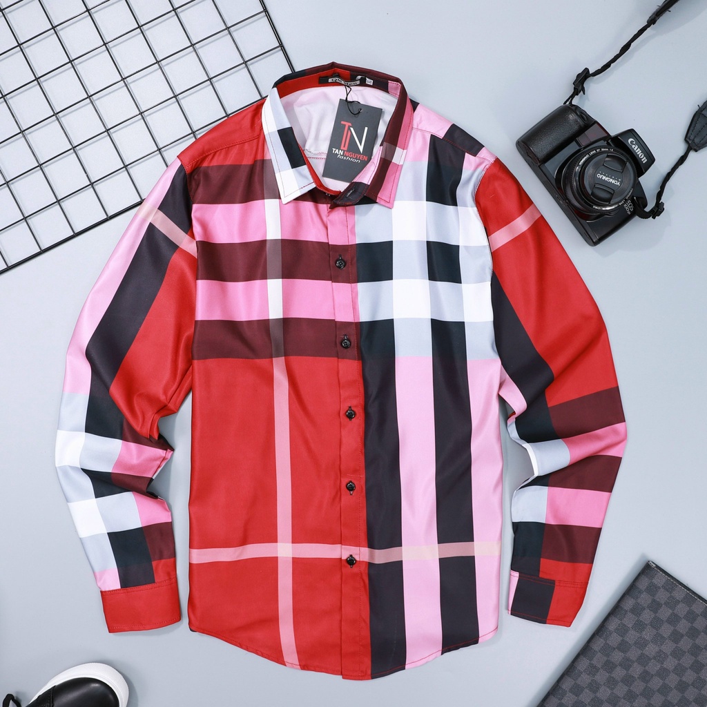 Áo sơ mi nam dài tay ⚡LỊCH LÃM - ĐẲNG CẤP⚡ Họa tiết caro chất liệu lụa Twill mềm mịn siêu mát | BigBuy360 - bigbuy360.vn