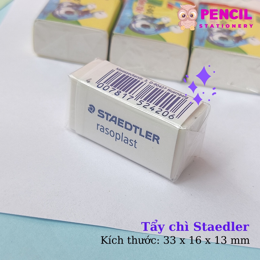 Gôm Tẩy Bút Chì Thiên Long Staedtler Pentel Dễ Thương, Gôm Tẩy Sạch Ít Bụi An Toàn Không Độc Hại