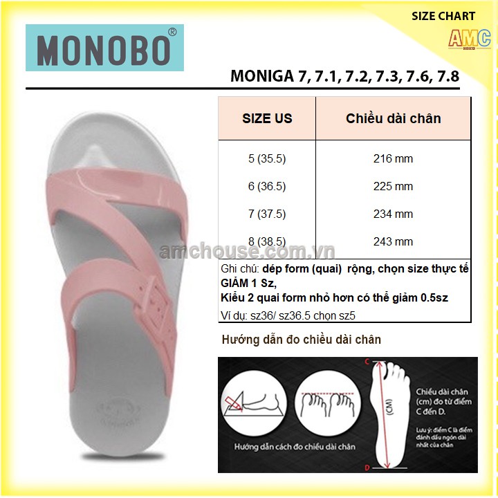 Dép Nữ cao cấp hiệu MONOBO Đế Cao 4cm siêu nhẹ, chống thấm nước - MON75