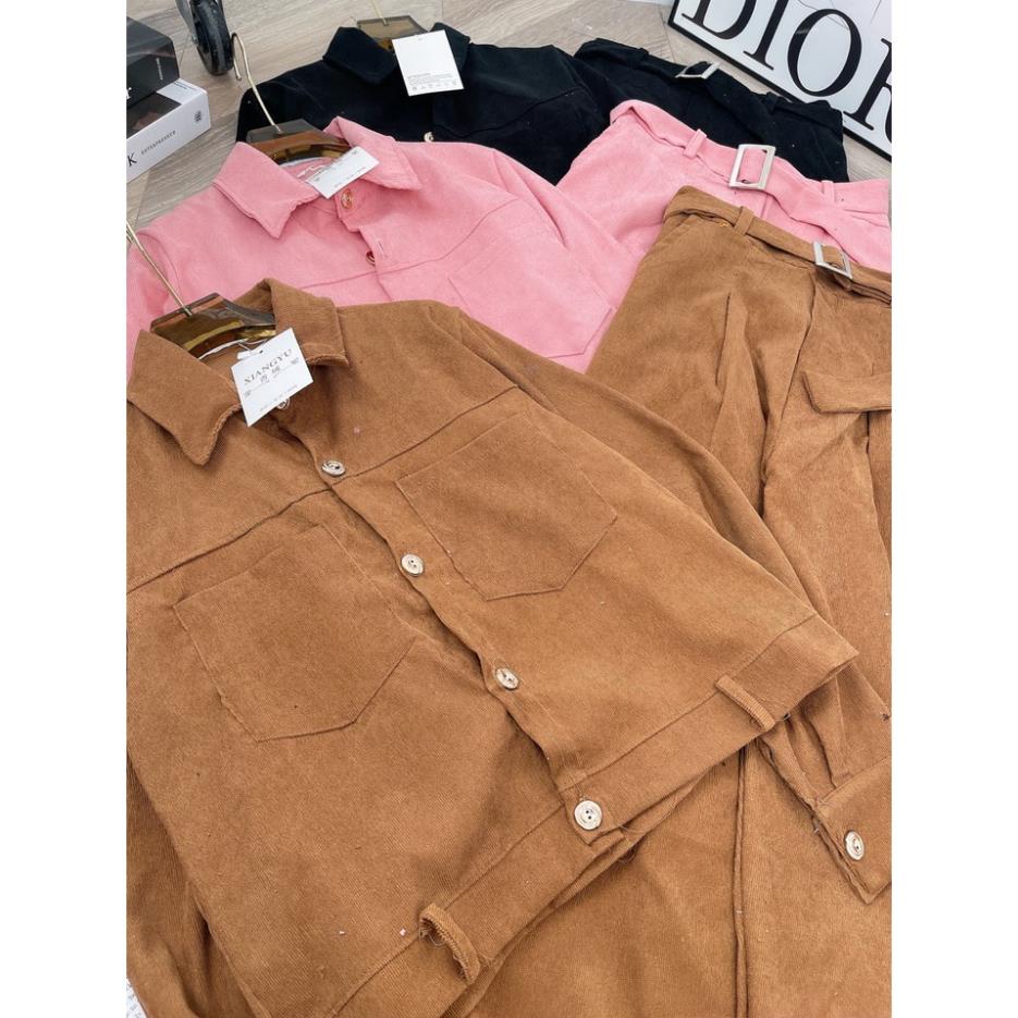 [ 𝐅𝐑𝐄𝐄 𝐒𝐇𝐈𝐏 ] SET BỘ NHUNG TĂM 4 MÓN ÁO QUÂY NỮA QUẦN JOGGER BOM