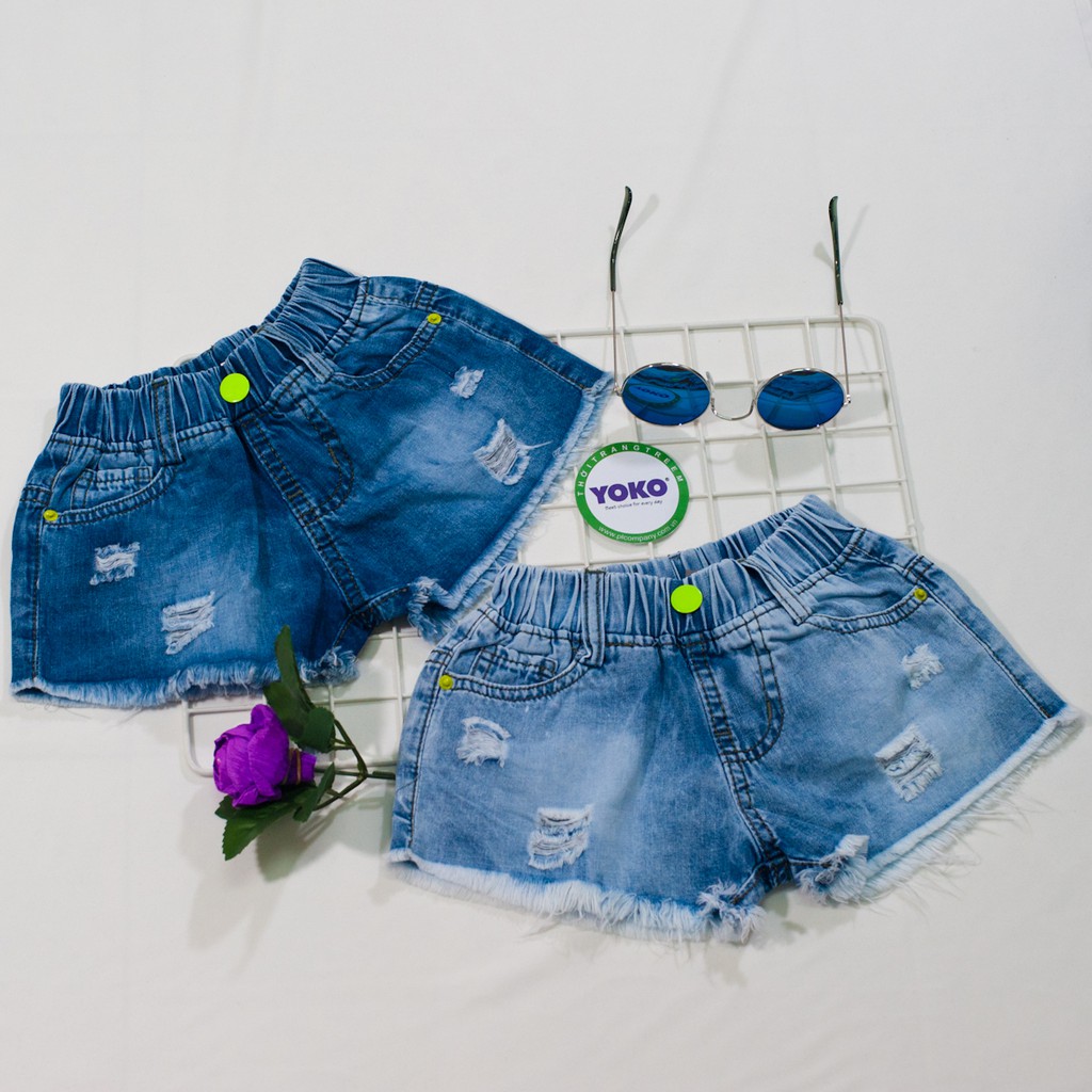 Quần Short Jean Cho Bé Gái (1-5 Tuổi) YOKO KID’S FASHION JE111