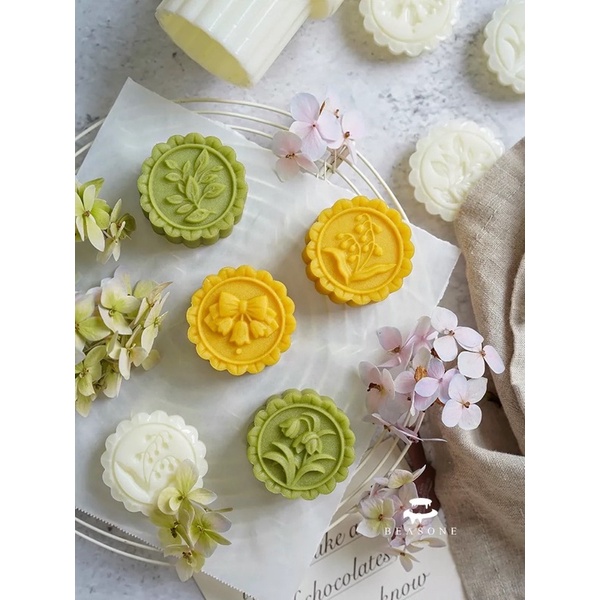 Khuôn 6 Mặt Hoa Tròn 30gr Bánh Trung Thu,Bánh Dứa, Bánh Đậu Xanh