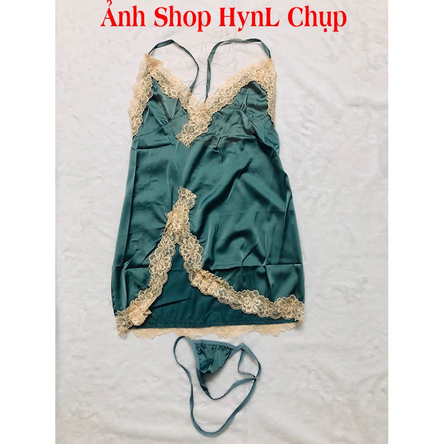 Váy Ngủ Sexy 2 Dây Lụa Satin HynL , Đầm Ngủ Sexy Xuyên Thấu Gợi Cảm Phối Ren V005 | BigBuy360 - bigbuy360.vn
