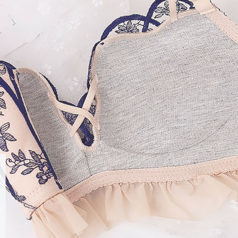 Áo ngực thể thao phối ren có hoa văn chất liệu thấm hút khô thoáng nhanh chóng