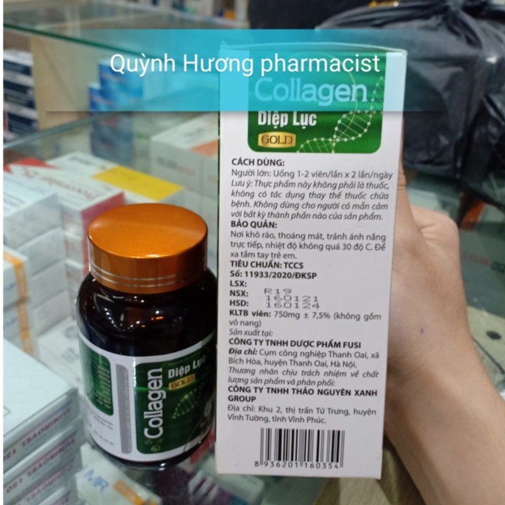 Viên uống COLLAGEN Diệp Lục lọ 30 viên giúp đẹp da