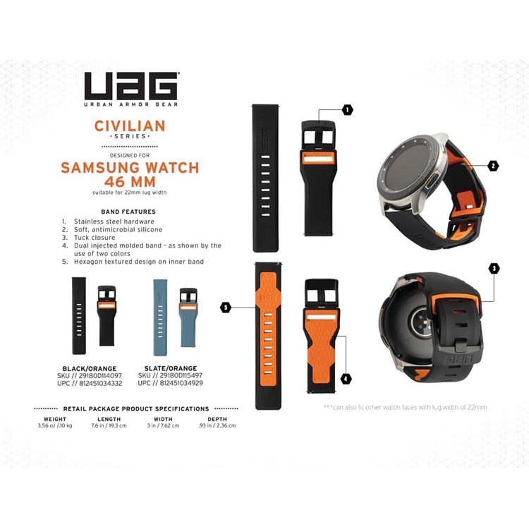 [Quà tặng] Dây UAG Civilian Strap cho đồng hồ Galaxy Watch (22mm)