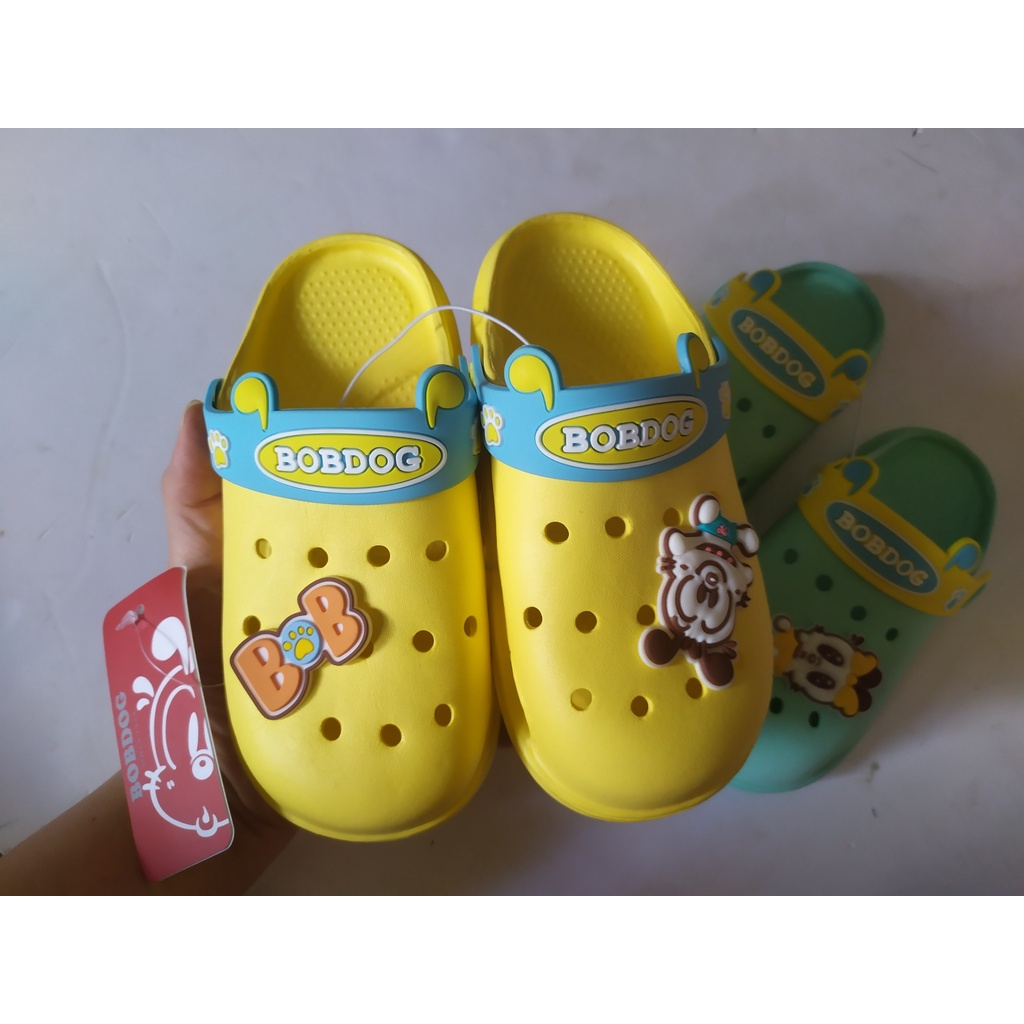 Dép sục Bobdog xanh, vàng chân bé 18cm