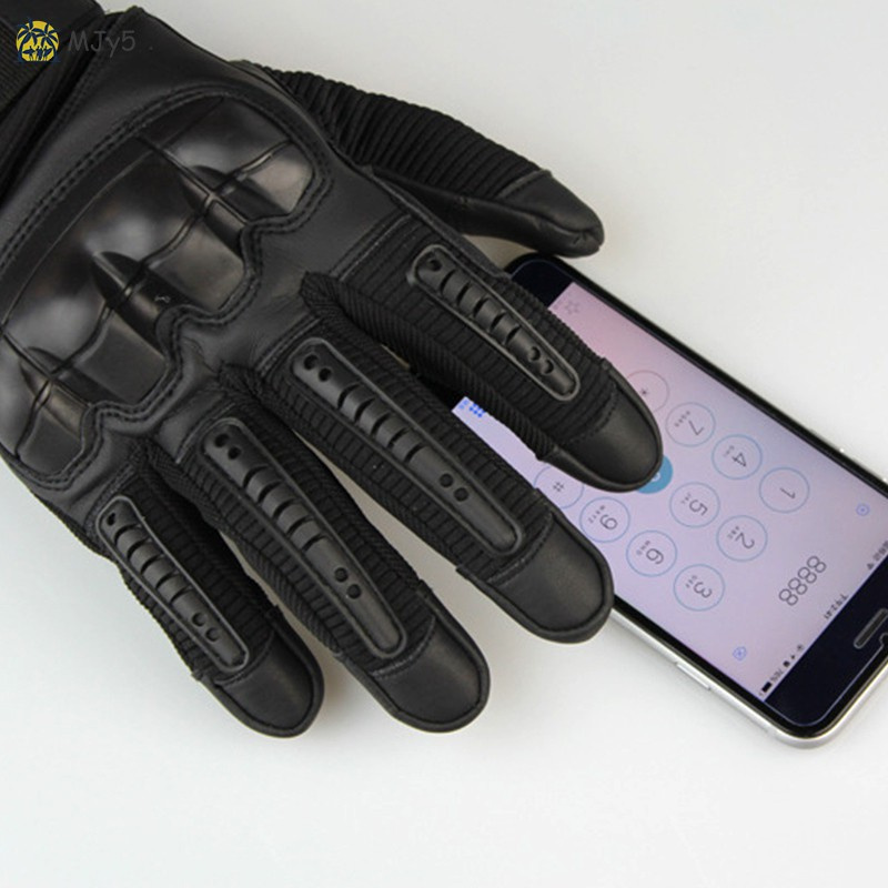 MJy5 Multifunctional Gloves Men Touching Screen Full Finger Gloves Rubber Hard for Motorbike Climbing 