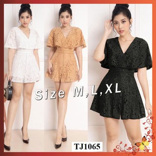 Jumpsuit Ngắn 💥FREESHIP💥 Jum ren cổ tim tay ngắn siêu xinh TJ1065