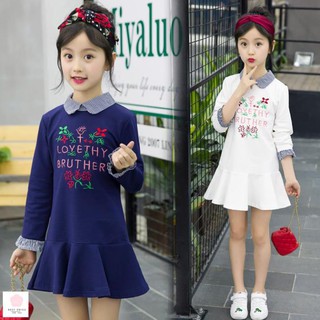 Váy dài tay đẹp cho bé gái 8 tuổi (3-12 tuổi) ☑️  đầm thu đông bé gái 5 tuổi ☑️ thời trang size đại 25kg 30kg 35kg 40kg