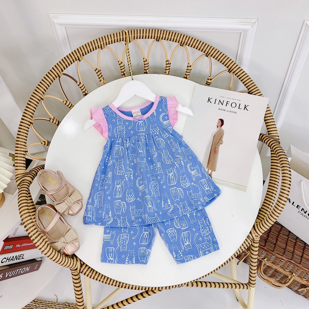8-20kg Bộ bé gái cánh tiên dáng babydoll mẫu 2022 - BẢNG MÀU 4