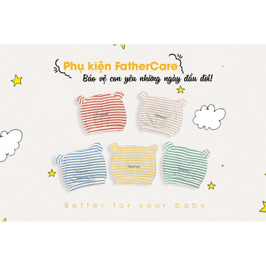 Set Mũ Sơ Sinh Kẻ FatherCare Có Tai FC663