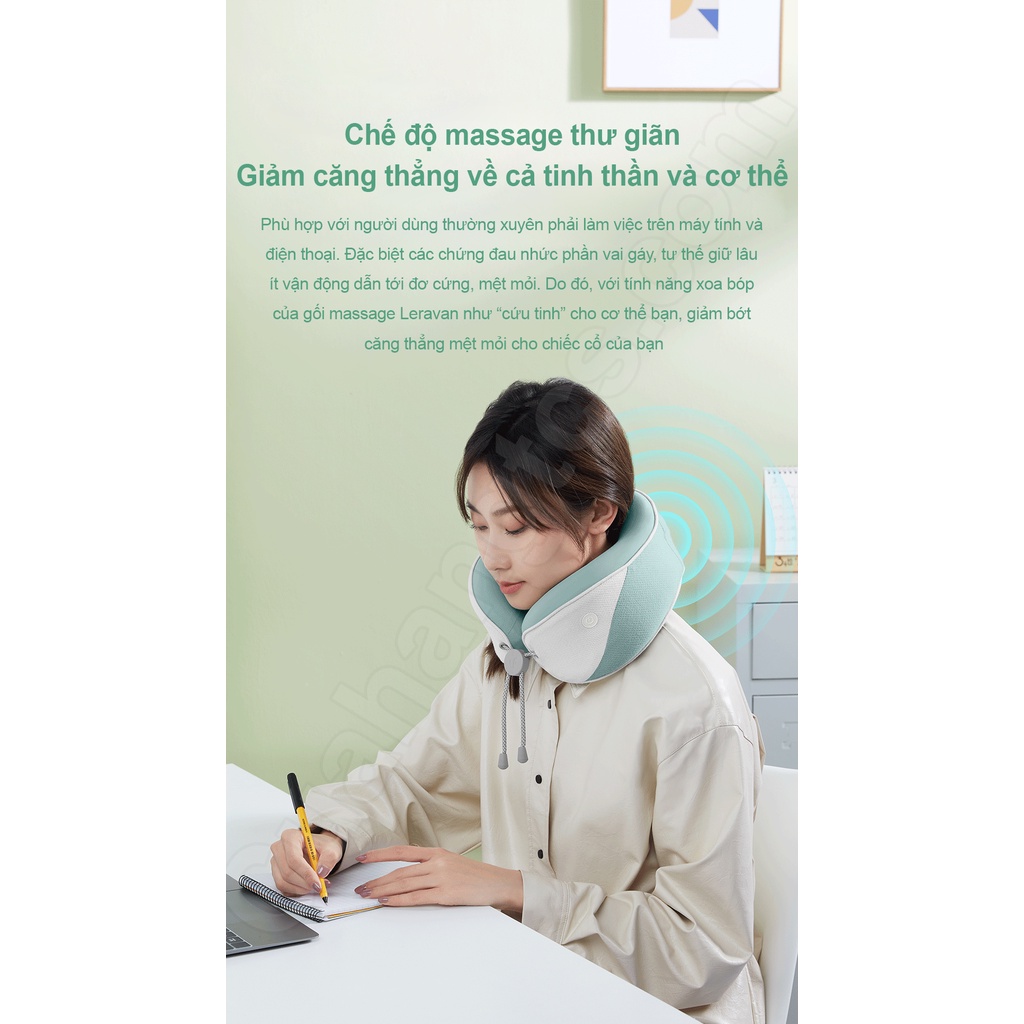 Gối massage cổ cao cấp Leravan LF-J003 Xiaomi