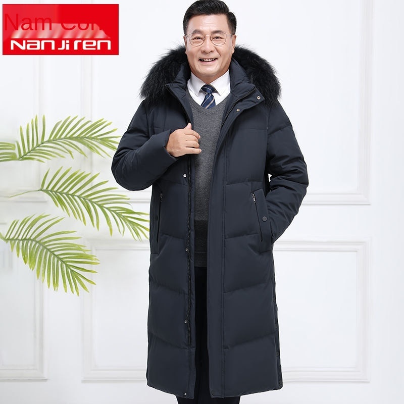 Người Nam Cực chính hãng trung niên và cao tuổi áo khoác của nam giới có chiều dài trung bình dày cỡ lớn quần áo mùa đôn