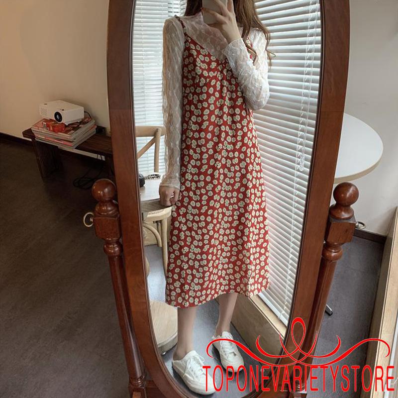 Đầm Hai Dây Họa Tiết Hoa Vintage Cho Nữ | BigBuy360 - bigbuy360.vn