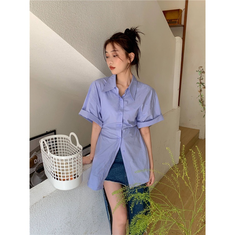 Áo Sơ Mi Tay Ngắn Và Dài Phong Cách Hàn Quốc Thời Trang Mùa Hè Cho Nữ