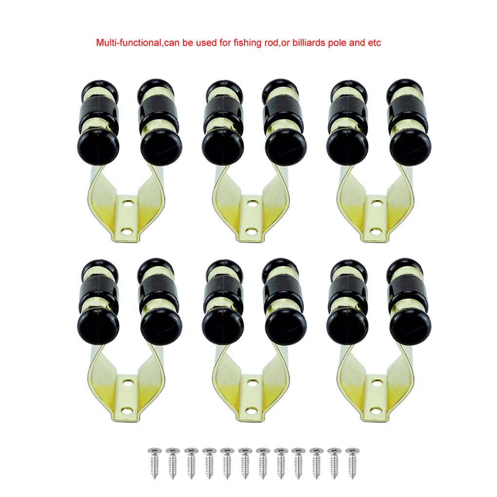 Set 6 Kẹp Cố Định Cần Câu Cá Gắn Tường Bằng Kim Loại