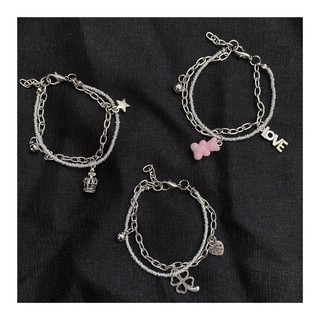 Vòng cườm trắng mix charm