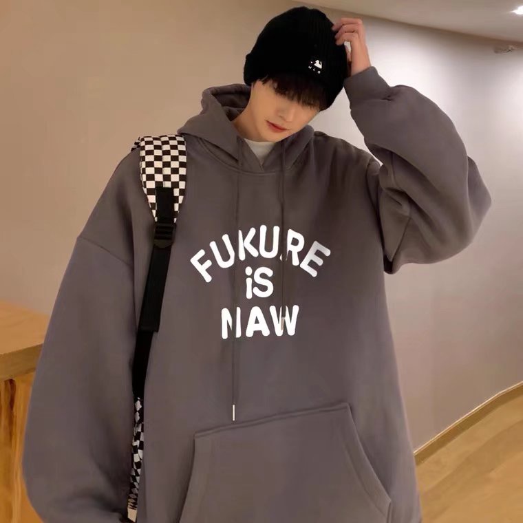 Áo hoodie Thể Thao Dáng Rộng In Chữ Thoải Mái Thời Trang Hàn Quốc Cho Nam Cỡ M-5XL