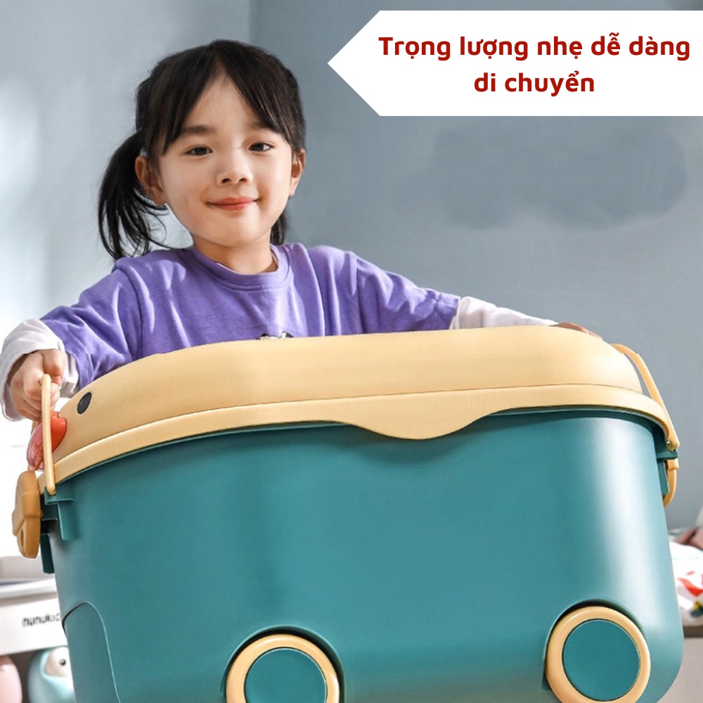 Hộp đựng đa năng hình con vịt đáng yêu để đồ chơi cho bé có bánh xe dễ dàng di chuyển