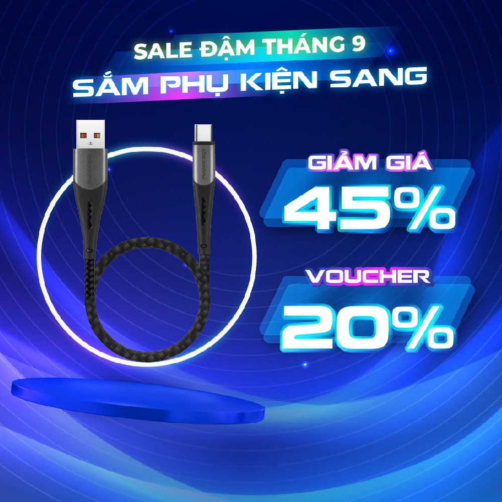 Cáp Sạc Nhanh ROCKROSE Diesel Mini - Cổng USB A to Type C - Dây Ngắn Tiện Lợi Sạc Nhanh Cho Samsung/ Android