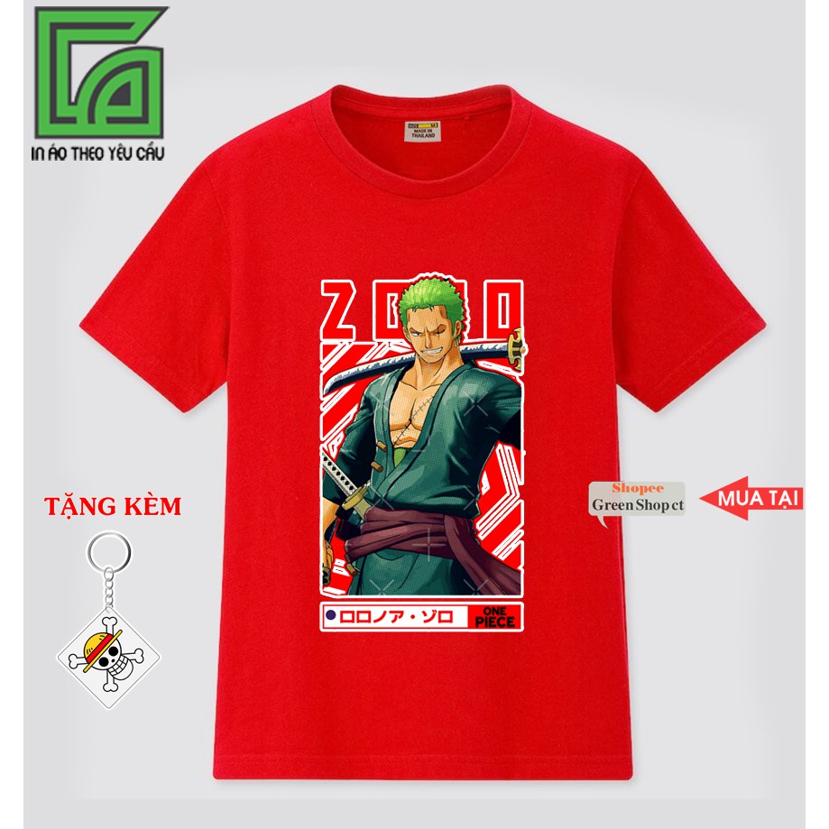 Áo Thun Zoro One Piece Siêu Ngầu 3 Màu Trắng Đỏ Đen Vải Thái S204