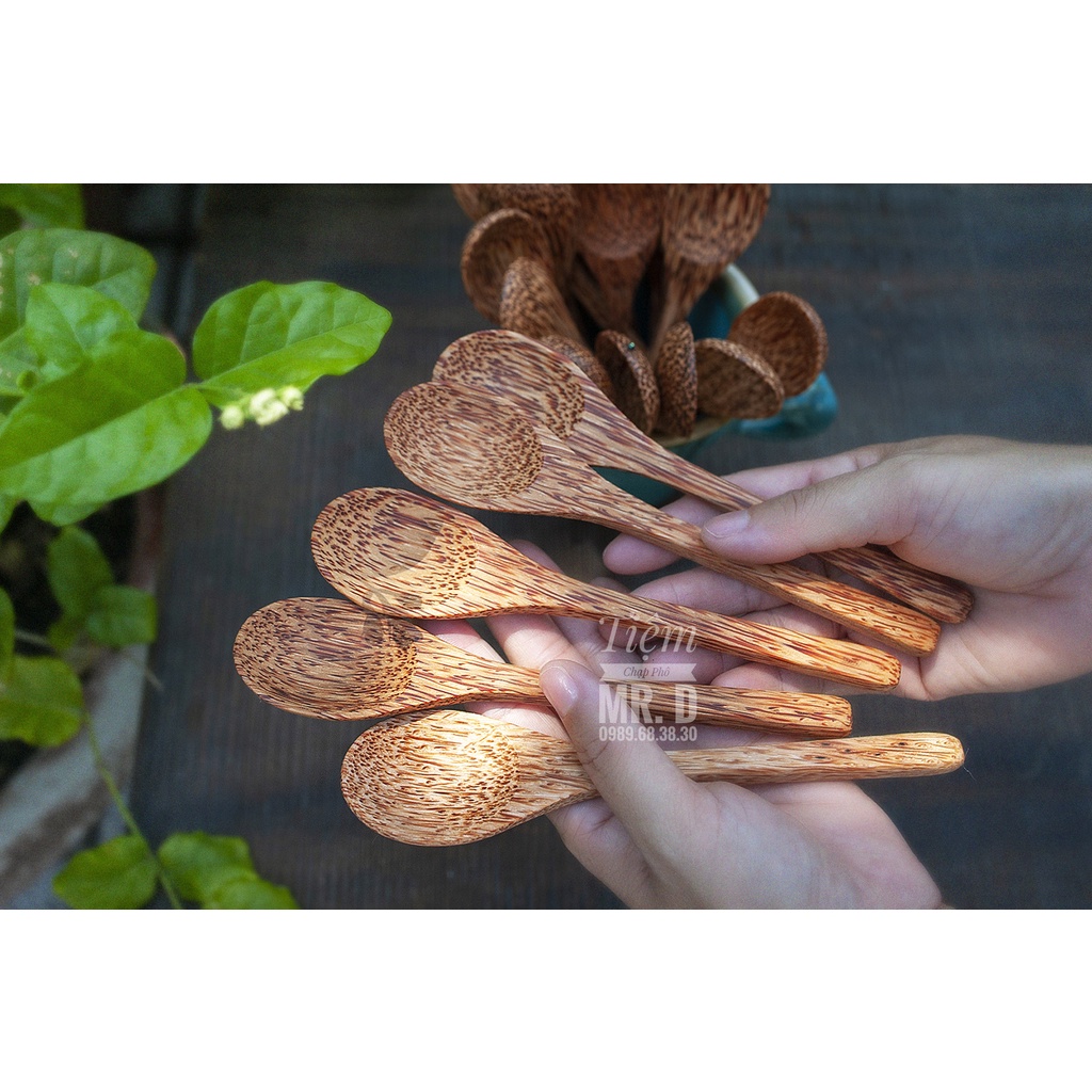 Muỗng Gỗ Dừa Trái Tim, Muỗng Gỗ Dừa Tròn, Gỗ Dừa Nguyên Khối Thân Thiện Môi Trường