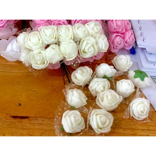 Set 12 hoa hồng xốp làm vòng hoa đội đầu
