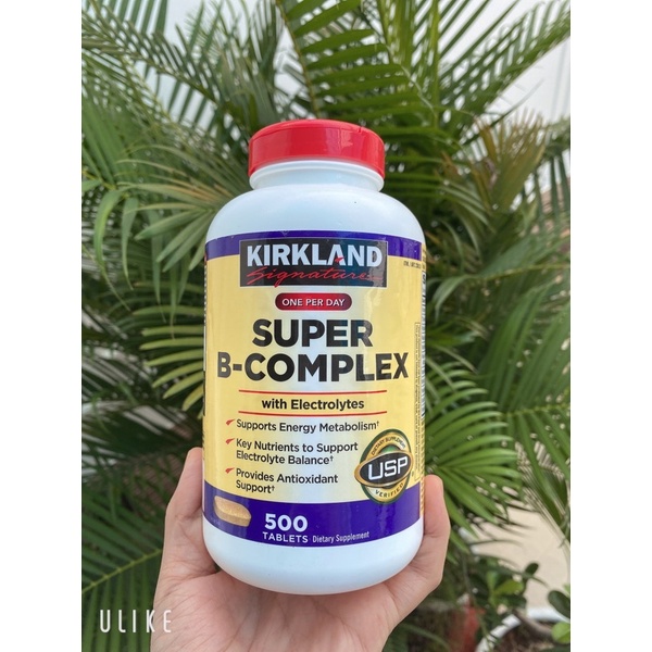[CHÍNH HÃNG] Viên uống Bổ sung Vitamin B Kirkland Super B-Complex with Electrilytes Kirkland Mỹ - Hộp 500 viên