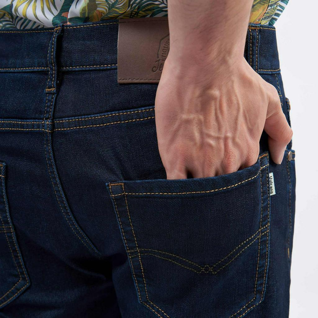 Quần Jean Nam Cao Cấp 3002C Dáng Slim Màu Xanh Đen - Quần Bò Nam Vulcano