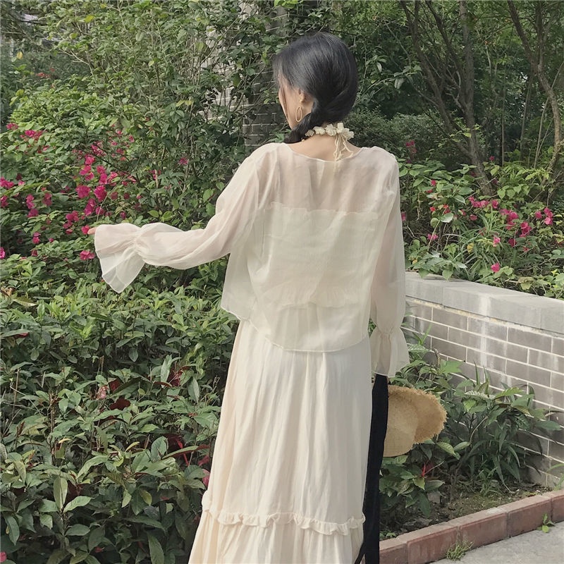 COZOK Áo Khoác Chiffon Mỏng Tay Dài Thời Trang