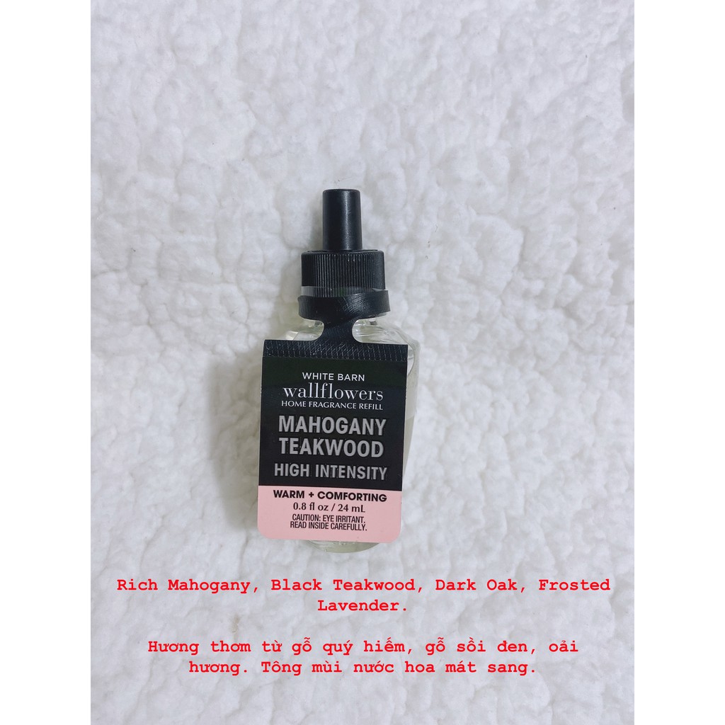 Warm &amp; Comforting Tinh dầu thơm xông phòng Bath &amp; Body Works wallflowers home fragrance refills 24ml chuẩn auth