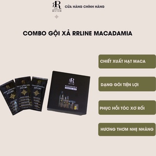 Combo dầu gội - xả Ý phục hồi tóc chuyên nghiệp RRline Macadamia Star