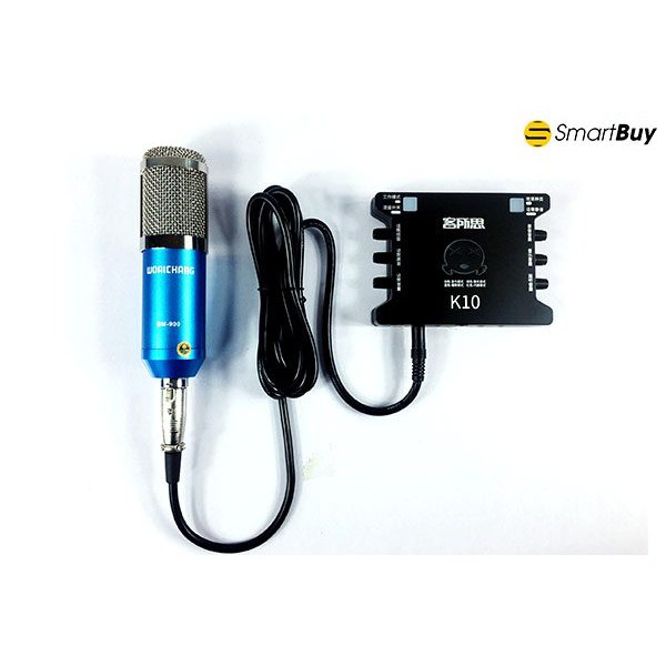 Bộ Micro thu âm Live Stream  BM900 + Sound Card  K10 và phụ kiện