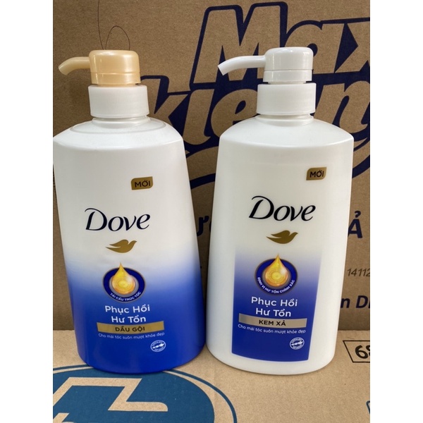 COMBO Dầu Gội và Dầu Xả DOVE 640g và 610g.