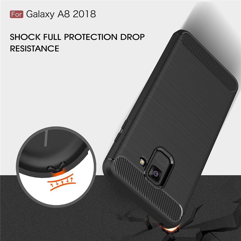 Ốp điện thoại TPU mềm Silicone thiết kế cạnh viền carbon cho Samsung Galaxy A8 2018 A6 A8+ a7 2018 A530F A9 2018