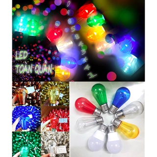 [ĐỦ MÀU] BÓNG ĐÈN 3W TRANG TRÍ NGOÀI TRỜI loại 13 mắt led và loại nhựa trong suốt