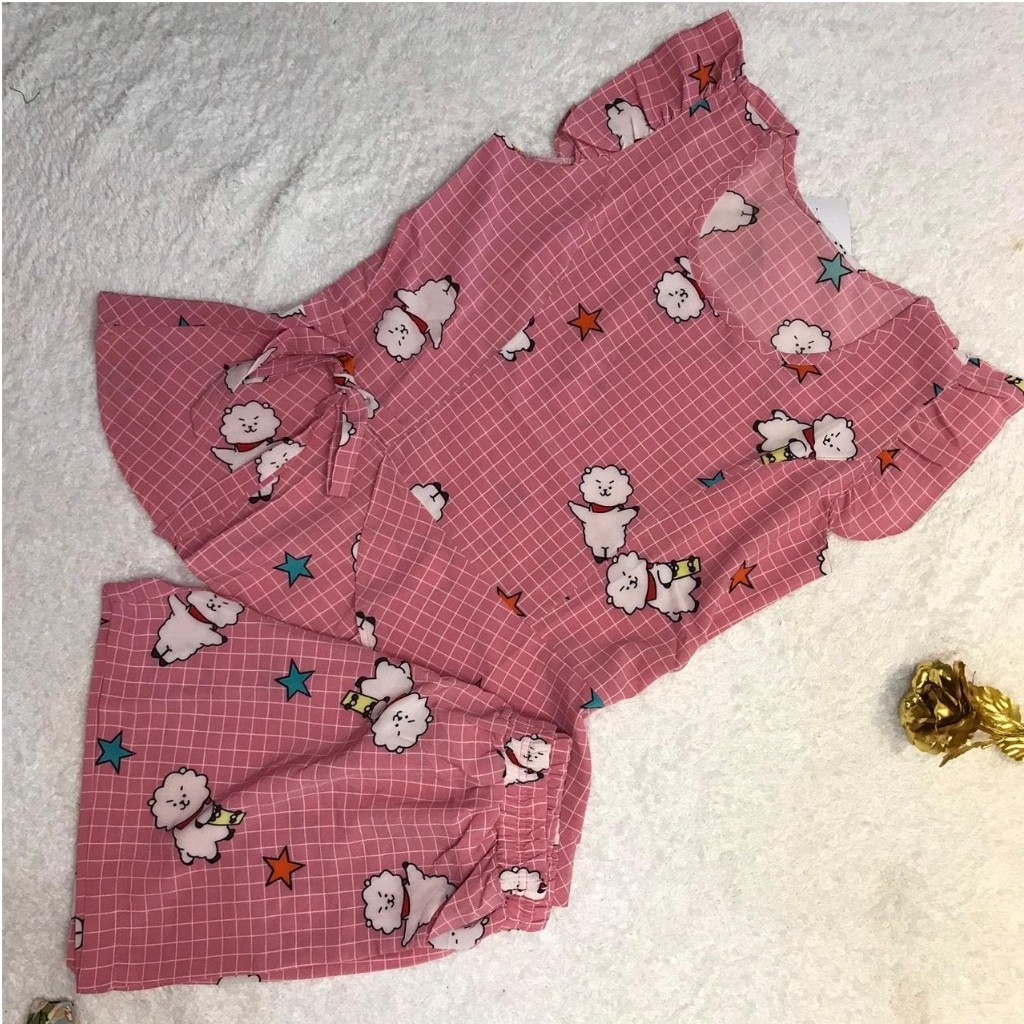 Đồ Bộ Nữ B010 VNXK Chất Liệu Lanh Lụa Kiểu Dáng Đùi Bèo Bụng (ẢNH THẬT SHOP TỰ CHỤP) | BigBuy360 - bigbuy360.vn