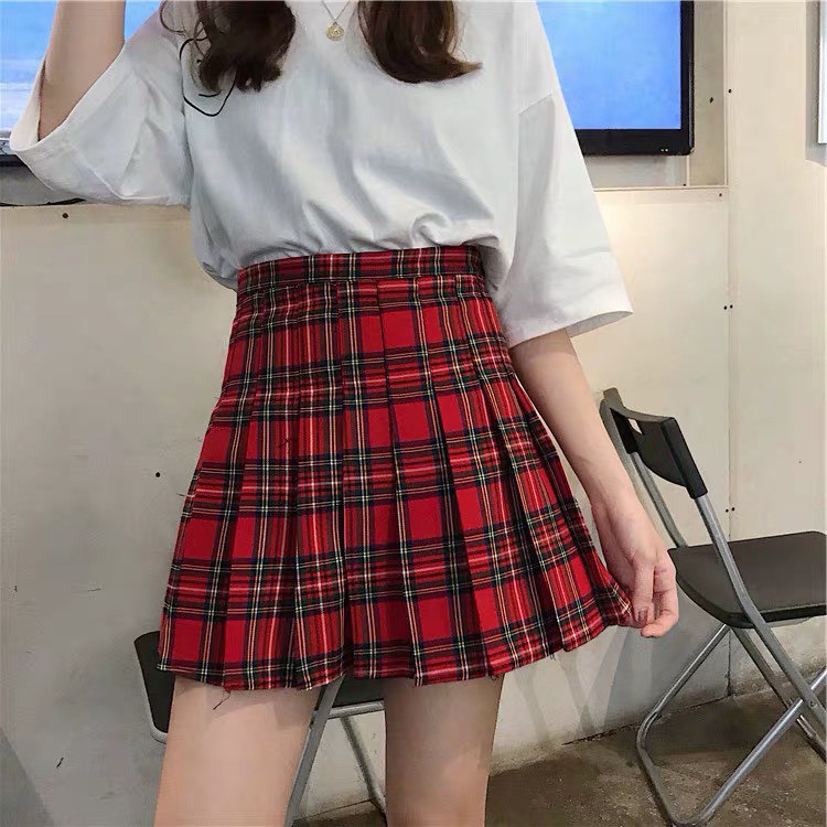 Chân váy caro xếp ly ngắn siêu chất TTSLA0002